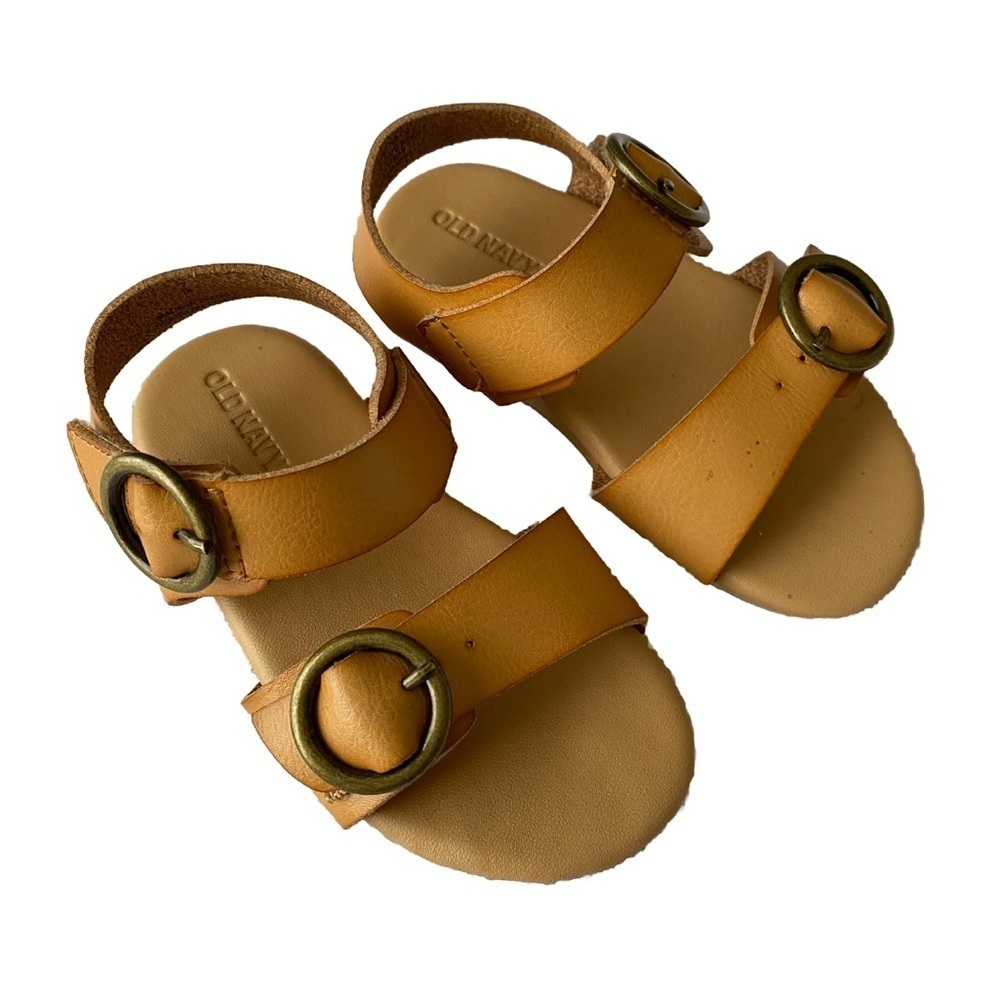 Old Navy Sandals Toddler Girls Cognac Faux Leather Clog Seed Shoes Size 8